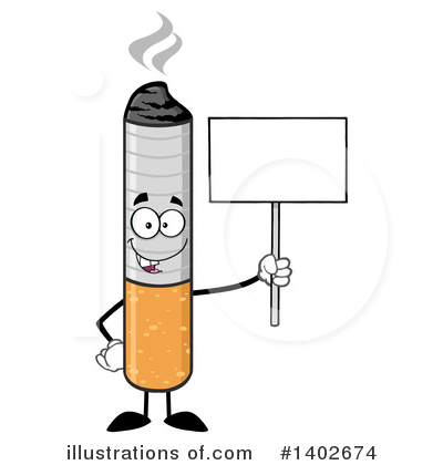 Royalty-Free (RF) Cigarette Mascot Clipart Illustration by Hit Toon - Stock Sample #1402674