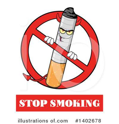 Royalty-Free (RF) Cigarette Mascot Clipart Illustration by Hit Toon - Stock Sample #1402678