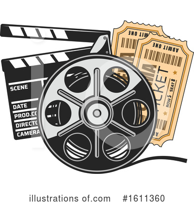 Clapperboard Clipart #1611360 by Vector Tradition SM