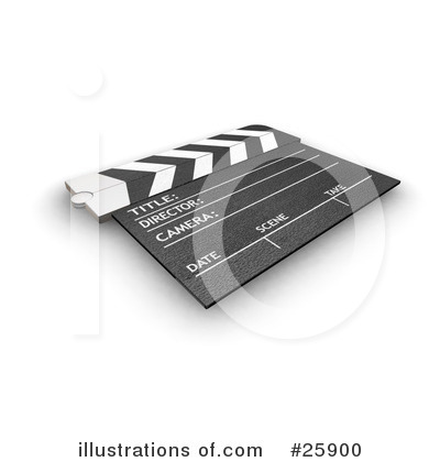 Royalty-Free (RF) Clapperboard Clipart Illustration by KJ Pargeter - Stock Sample #25900
