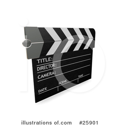 Royalty-Free (RF) Clapperboard Clipart Illustration by KJ Pargeter - Stock Sample #25901