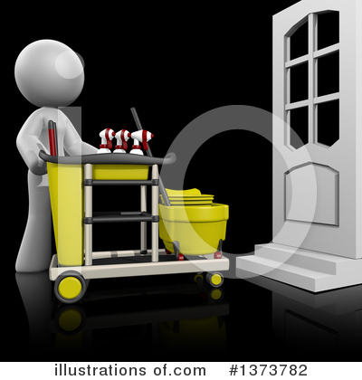 Royalty-Free (RF) Cleaning Lady Clipart Illustration by Leo Blanchette - Stock Sample #1373782