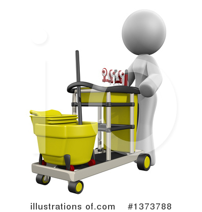 Royalty-Free (RF) Cleaning Lady Clipart Illustration by Leo Blanchette - Stock Sample #1373788