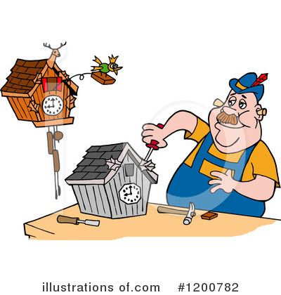 Royalty-Free (RF) Clock Clipart Illustration by LaffToon - Stock Sample #1200782