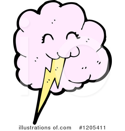Royalty-Free (RF) Cloud And Lightning Clipart Illustration by lineartestpilot - Stock Sample #1205411