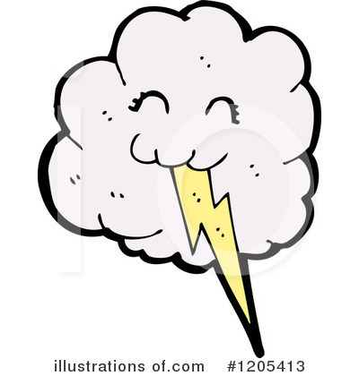 Royalty-Free (RF) Cloud And Lightning Clipart Illustration by lineartestpilot - Stock Sample #1205413