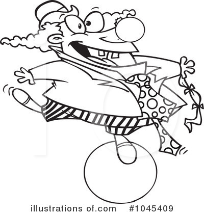 Royalty-Free (RF) Clown Clipart Illustration by toonaday - Stock Sample #1045409
