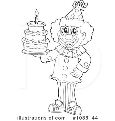 Royalty-Free (RF) Clown Clipart Illustration by visekart - Stock Sample #1088144