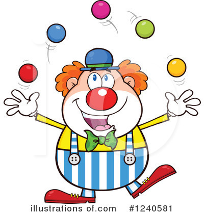 Royalty-Free (RF) Clown Clipart Illustration by Hit Toon - Stock Sample #1240581