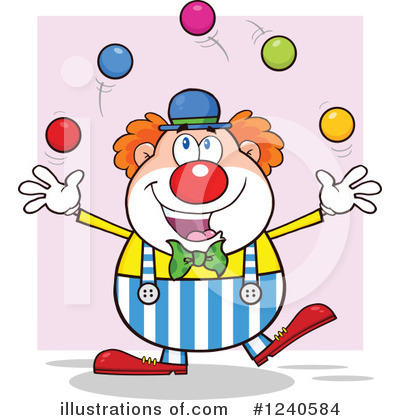 Royalty-Free (RF) Clown Clipart Illustration by Hit Toon - Stock Sample #1240584
