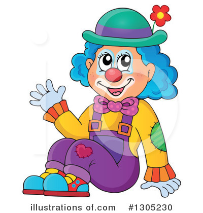 Royalty-Free (RF) Clown Clipart Illustration by visekart - Stock Sample #1305230