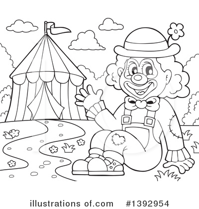 Royalty-Free (RF) Clown Clipart Illustration by visekart - Stock Sample #1392954