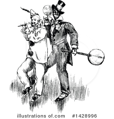 Royalty-Free (RF) Clown Clipart Illustration by Prawny Vintage - Stock Sample #1428996