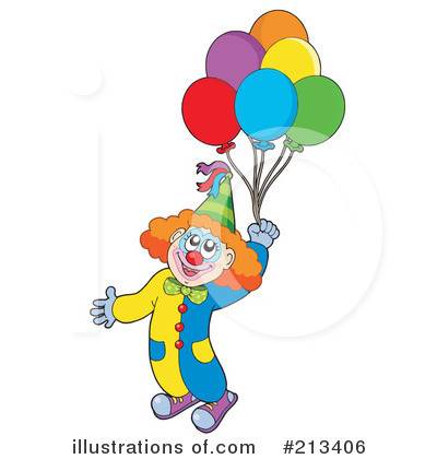 Royalty-Free (RF) Clown Clipart Illustration by visekart - Stock Sample #213406