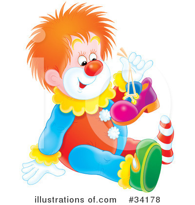 Royalty-Free (RF) Clown Clipart Illustration by Alex Bannykh - Stock Sample #34178
