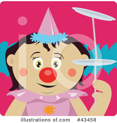 Royalty-Free (RF) Clown Clipart Illustration by Dennis Holmes Designs - Stock Sample #43458