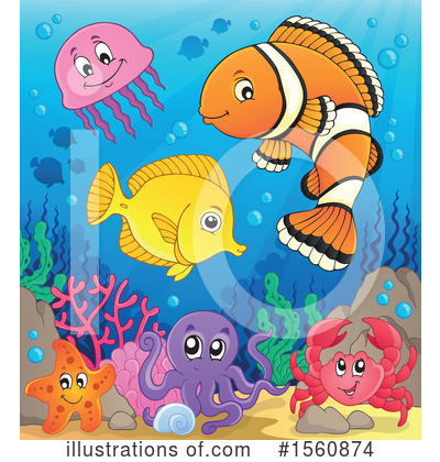 Royalty-Free (RF) Clownfish Clipart Illustration by visekart - Stock Sample #1560874