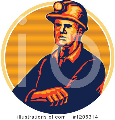 Royalty-Free (RF) Coal Miner Clipart Illustration by patrimonio - Stock Sample #1206314