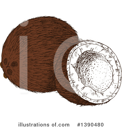 Royalty-Free (RF) Coconut Clipart Illustration by Vector Tradition SM - Stock Sample #1390480