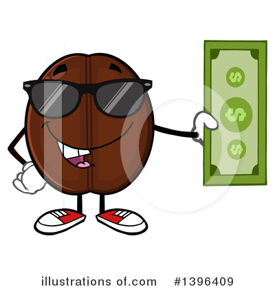 Royalty-Free (RF) Coffee Bean Character Clipart Illustration by Hit Toon - Stock Sample #1396409