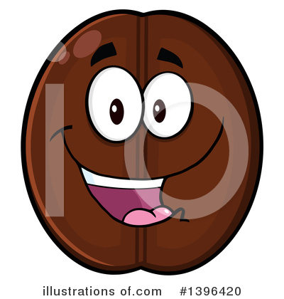 Royalty-Free (RF) Coffee Bean Character Clipart Illustration by Hit Toon - Stock Sample #1396420