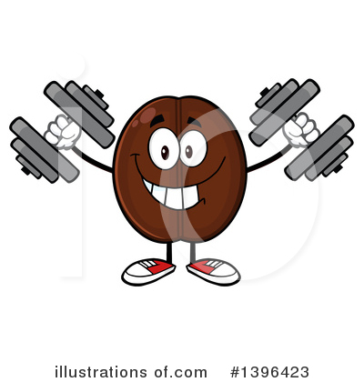 Royalty-Free (RF) Coffee Bean Character Clipart Illustration by Hit Toon - Stock Sample #1396423