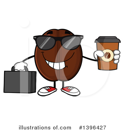Royalty-Free (RF) Coffee Bean Character Clipart Illustration by Hit Toon - Stock Sample #1396427