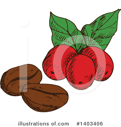 Coffee Berries Clipart #1403406 by Vector Tradition SM