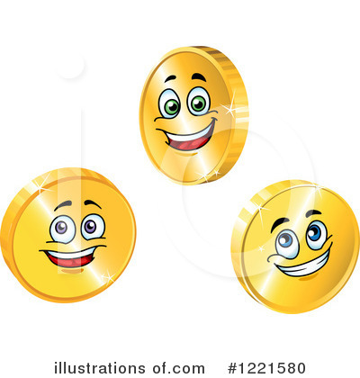 Royalty-Free (RF) Coin Clipart Illustration by Vector Tradition SM - Stock Sample #1221580