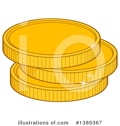Royalty-Free (RF) Coin Clipart Illustration by Hit Toon - Stock Sample #1380367