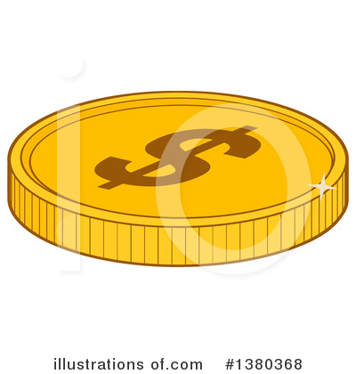 Royalty-Free (RF) Coin Clipart Illustration by Hit Toon - Stock Sample #1380368