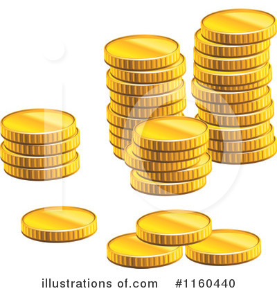 Royalty-Free (RF) Coins Clipart Illustration by Vector Tradition SM - Stock Sample #1160440