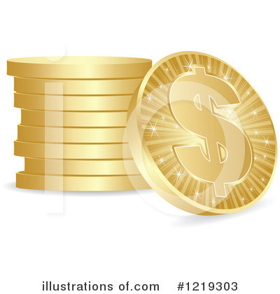 Gold Coins Clipart #1219303 by Andrei Marincas