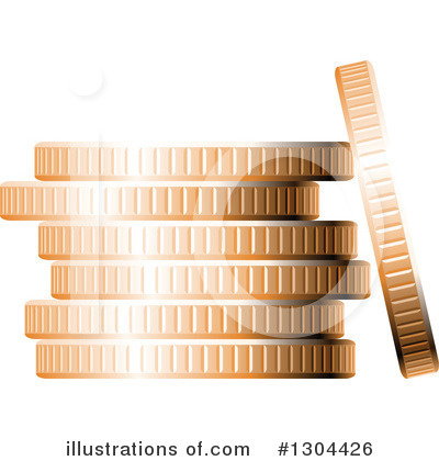 Royalty-Free (RF) Coins Clipart Illustration by Vector Tradition SM - Stock Sample #1304426