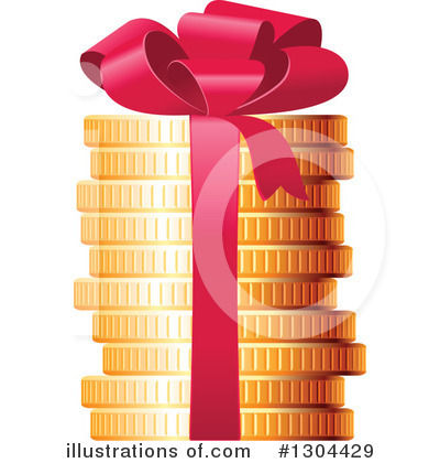 Royalty-Free (RF) Coins Clipart Illustration by Vector Tradition SM - Stock Sample #1304429