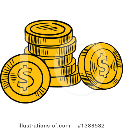 Royalty-Free (RF) Coins Clipart Illustration by Vector Tradition SM - Stock Sample #1388532