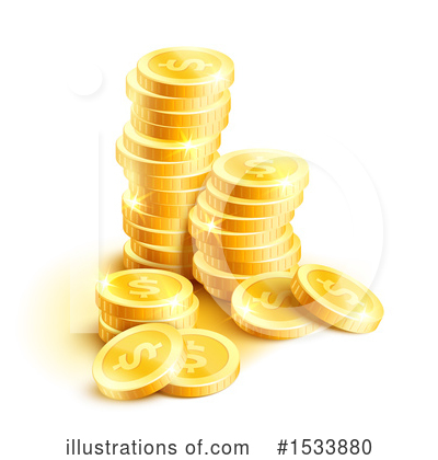 Royalty-Free (RF) Coins Clipart Illustration by Vector Tradition SM - Stock Sample #1533880