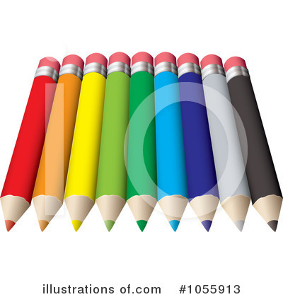 Royalty-Free (RF) Colored Pencils Clipart Illustration by michaeltravers - Stock Sample #1055913