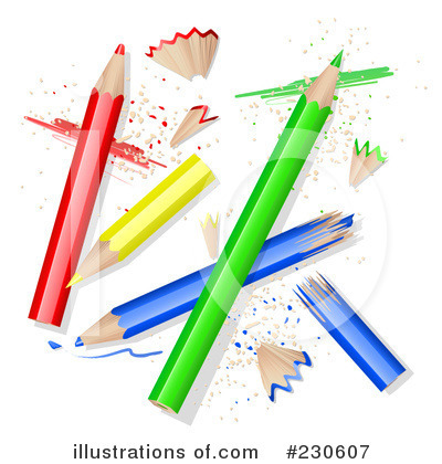 Royalty-Free (RF) Colored Pencils Clipart Illustration by Oligo - Stock Sample #230607