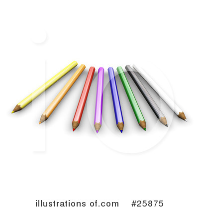 Royalty-Free (RF) Colored Pencils Clipart Illustration by KJ Pargeter - Stock Sample #25875