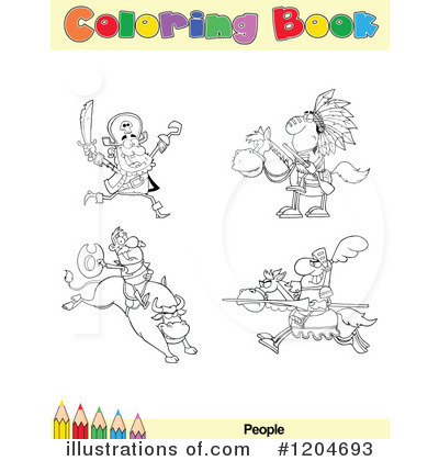 Royalty-Free (RF) Coloring Book Page Clipart Illustration by Hit Toon - Stock Sample #1204693