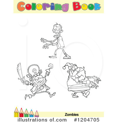 Royalty-Free (RF) Coloring Book Page Clipart Illustration by Hit Toon - Stock Sample #1204705