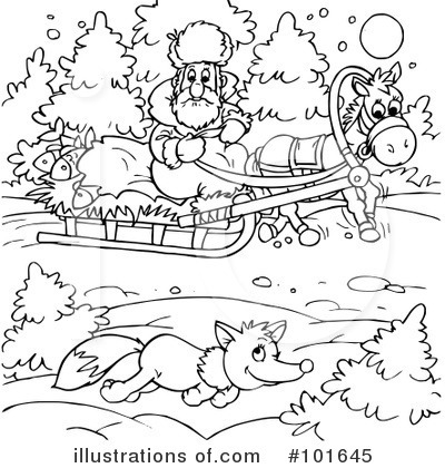 Royalty-Free (RF) Coloring Page Clipart Illustration by Alex Bannykh - Stock Sample #101645