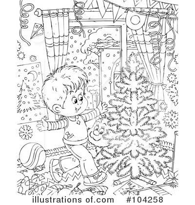 Royalty-Free (RF) Coloring Page Clipart Illustration by Alex Bannykh - Stock Sample #104258
