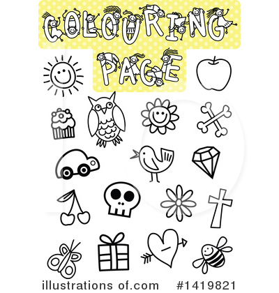 Royalty-Free (RF) Coloring Page Clipart Illustration by Prawny - Stock Sample #1419821