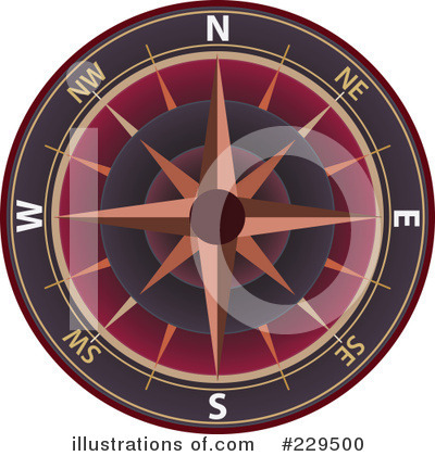 Royalty-Free (RF) Compass Clipart Illustration by Qiun - Stock Sample #229500