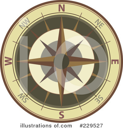 Royalty-Free (RF) Compass Clipart Illustration by Qiun - Stock Sample #229527