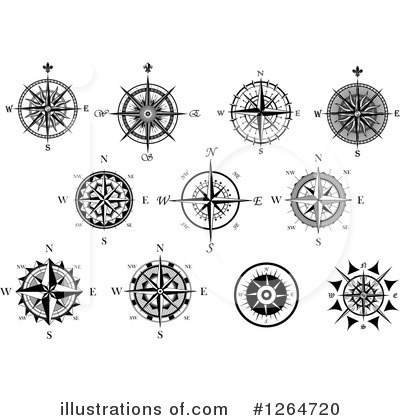 Royalty-Free (RF) Compass Rose Clipart Illustration by Vector Tradition SM - Stock Sample #1264720