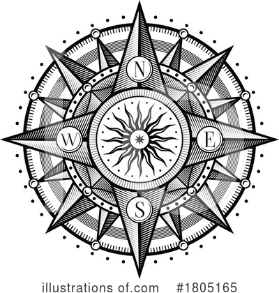 Royalty-Free (RF) Compass Rose Clipart Illustration by Vector Tradition SM - Stock Sample #1805165
