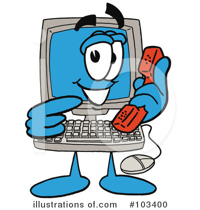 Royalty-Free (RF) Computer Character Clipart Illustration by Mascot Junction - Stock Sample #103400